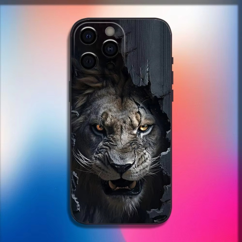 Potrivit pentru iPhone 16, carcasă de telefon mobil cu design Fang Wolf, Tiger, Leopard, 13, 14, 15, carcasă moale, animal, bestie, 13Pr