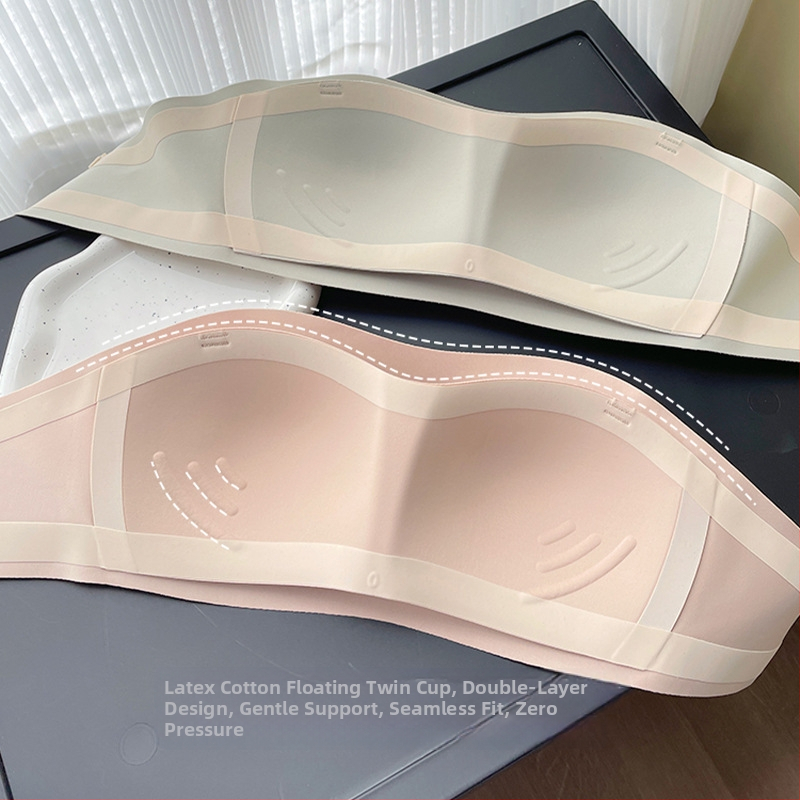 Moteriška liemenėlė be petnešėlių, „Push-up“, maža krūtinė, neslystanti, apsauganti nuo atvirų vietų, besiūlė juosmens dalis, vidinė apranga, graži nugara, želė dryžuota liemenėlė