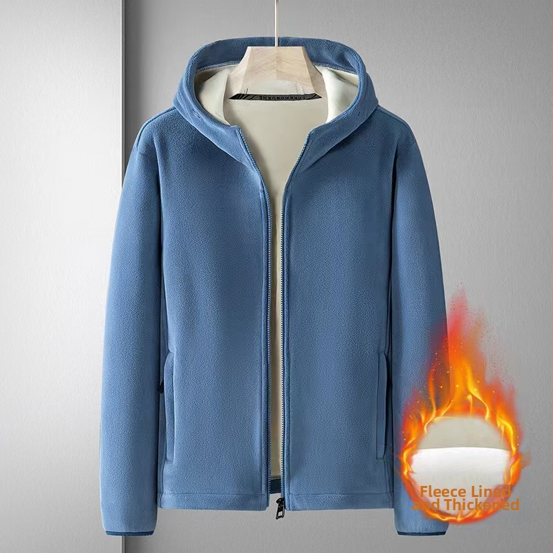 Φθινόπωρο/Χειμώνας 2024 Νέα Ζακέτα με Κουκούλα Wei Yi Ανδρικό Μπουφάν Wei Yi Olympic Velvet με Κουκούλα, Βαρέως Τύπου