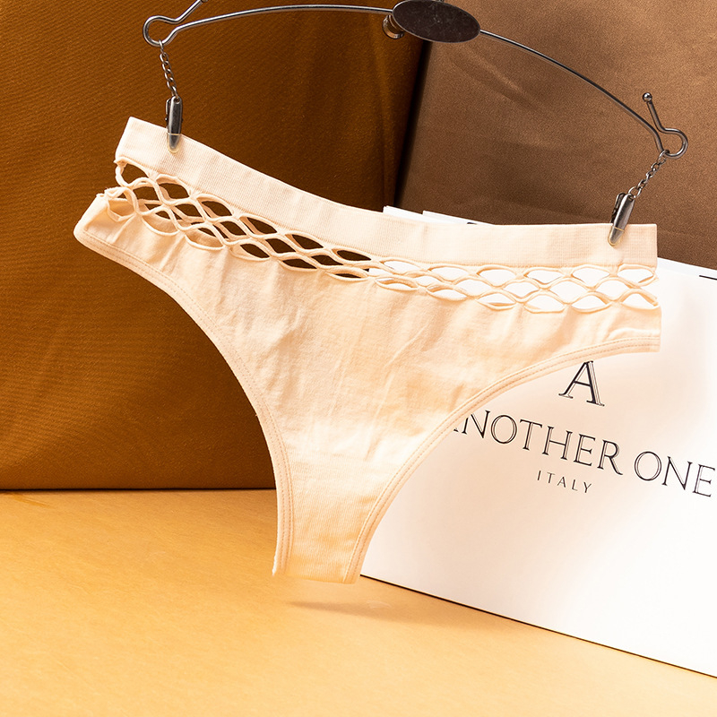 Seksikad võrkkangast auguga väljalõikega spordi naiste kolmnurga ekspordi stringid fitness seksikas aluspesu naiste õmblusteta naiste T-püksid