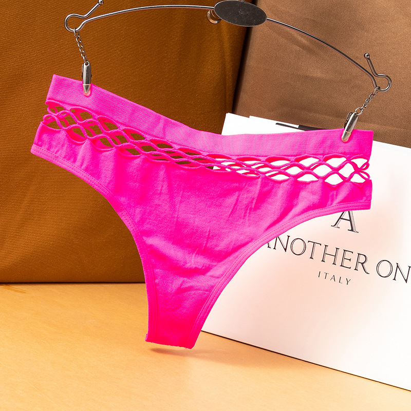 Seksikad võrkkangast auguga väljalõikega spordi naiste kolmnurga ekspordi stringid fitness seksikas aluspesu naiste õmblusteta naiste T-püksid