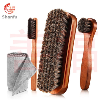 Aukštos klasės priežiūros masyvo medinis batų šepečių rinkinys odiniams batams, batų priežiūrai, pilnas šepečių valymo šepetys, arklio šerių šepetys, kostiumas