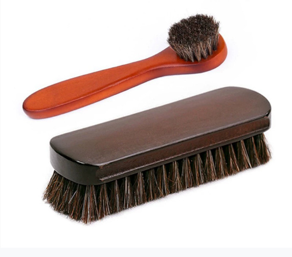 Aukštos klasės priežiūros masyvo medinis batų šepečių rinkinys odiniams batams, batų priežiūrai, pilnas šepečių valymo šepetys, arklio šerių šepetys, kostiumas