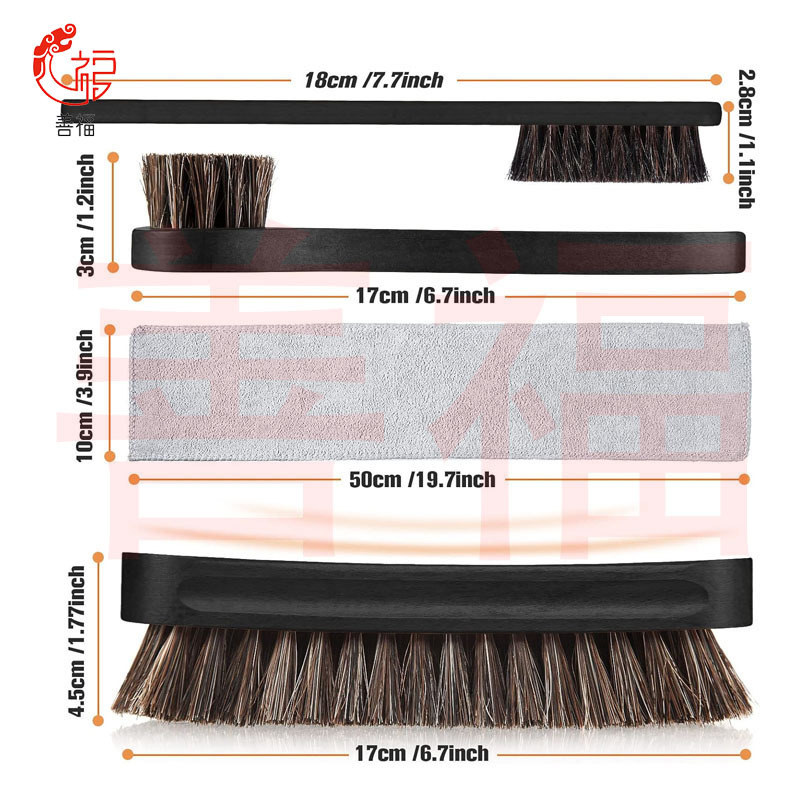 Aukštos klasės priežiūros masyvo medinis batų šepečių rinkinys odiniams batams, batų priežiūrai, pilnas šepečių valymo šepetys, arklio šerių šepetys, kostiumas