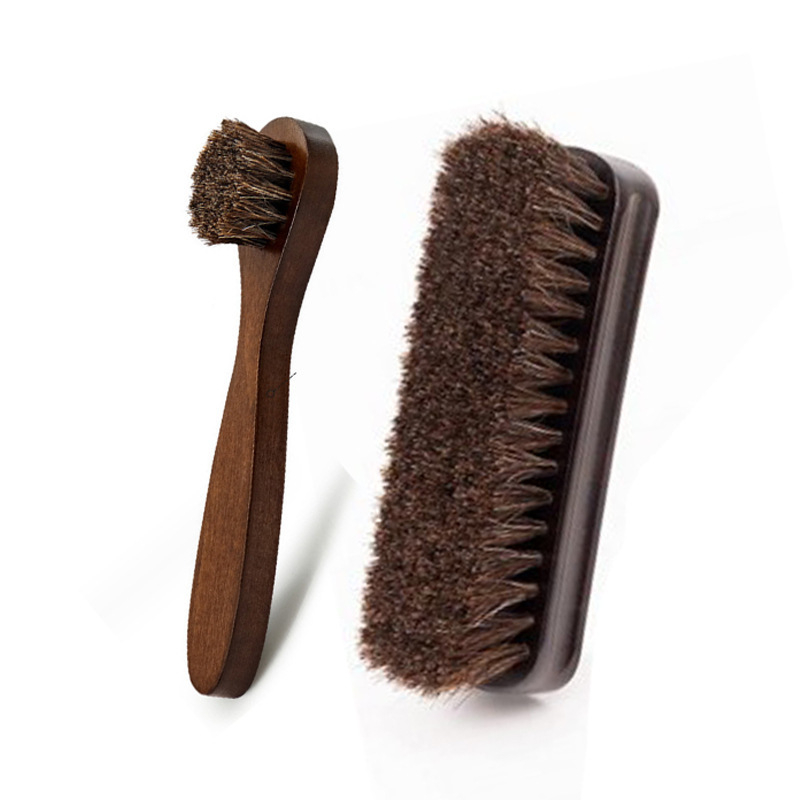 Aukštos klasės priežiūros masyvo medinis batų šepečių rinkinys odiniams batams, batų priežiūrai, pilnas šepečių valymo šepetys, arklio šerių šepetys, kostiumas