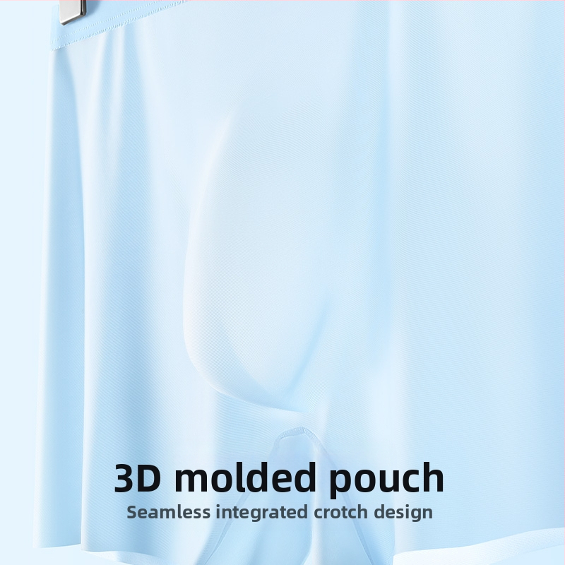 Vīriešu apakšveļa Ice Silk šorti Traceless caurspīdīgi plāni apakšveļa Vīriešu Cool Sense 7A antibakteriāli elpojoši bokseršorti