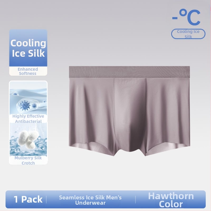 Vīriešu apakšveļa Ice Silk šorti Traceless caurspīdīgi plāni apakšveļa Vīriešu Cool Sense 7A antibakteriāli elpojoši bokseršorti