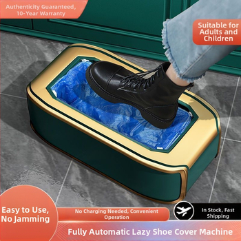 Apsauginė plėvelė biuro viduje, didelio dydžio batų užvalkalų mašina, skirta žengti ant kojų, visiškai automatinis naujas vienkartinis aukštos klasės batų keitimo artefaktas