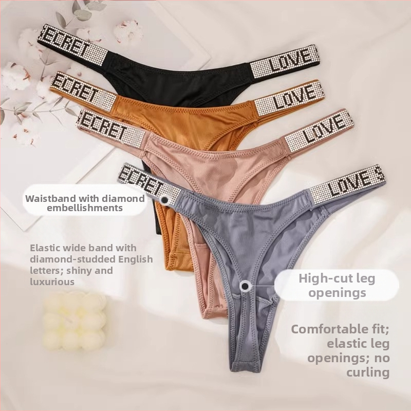 Европейски и американски секси тениски с ниска талия, модни прашки с кристали, спортни секси повдигащи ханша прашки, невидими тениски