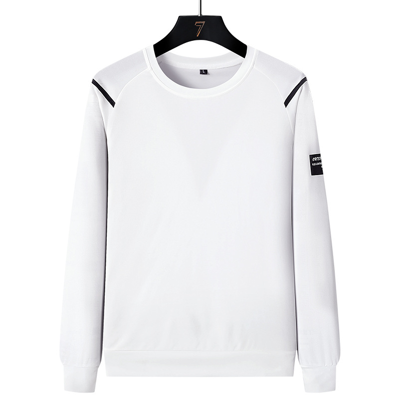 Vabaaja hea ümara kaelusega jakk, kardigan, sügisene pikkade varrukatega top-püksid, sõnadega, kolmeosaline meeste sportlik ülikond laos.