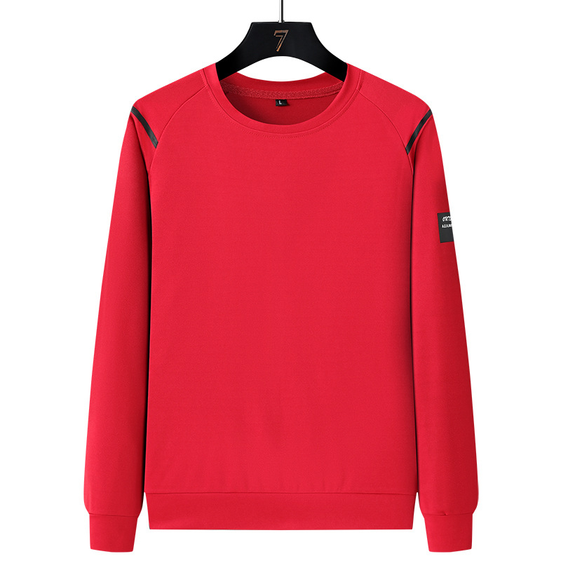 Vabaaja hea ümara kaelusega jakk, kardigan, sügisene pikkade varrukatega top-püksid, sõnadega, kolmeosaline meeste sportlik ülikond laos.