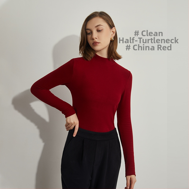 Ženska termalna odjeća za ljepotu kože s hijaluronskom kiselinom Derong za jesen i zimu 2024., nova majica s dugim rukavima i ovratnikom od kornjače