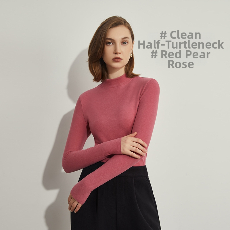 Ženska termalna odjeća za ljepotu kože s hijaluronskom kiselinom Derong za jesen i zimu 2024., nova majica s dugim rukavima i ovratnikom od kornjače