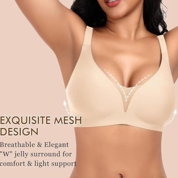 Lenjerie intimă transfrontalieră europeană și americană plus size fără sudură pentru femei, cu piept mic, adunate, subțire, adânc în V, lenjerie dintr-o singură piesă, fără cataramă din oțel pentru spate