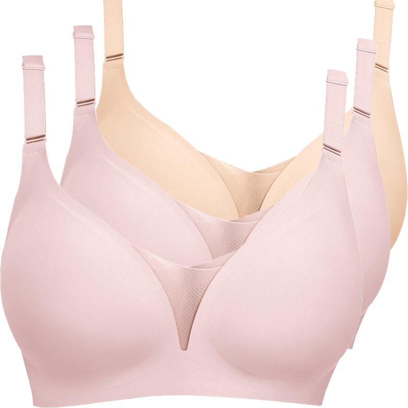 Lenjerie intimă transfrontalieră europeană și americană plus size fără sudură pentru femei, cu piept mic, adunate, subțire, adânc în V, lenjerie dintr-o singură piesă, fără cataramă din oțel pentru spate