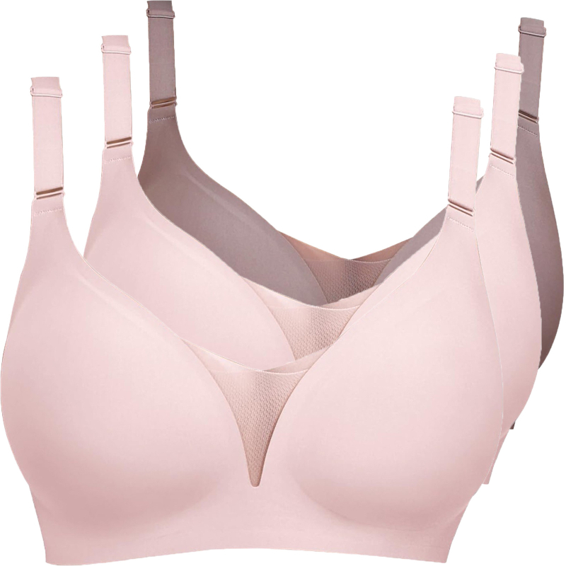 Lenjerie intimă transfrontalieră europeană și americană plus size fără sudură pentru femei, cu piept mic, adunate, subțire, adânc în V, lenjerie dintr-o singură piesă, fără cataramă din oțel pentru spate