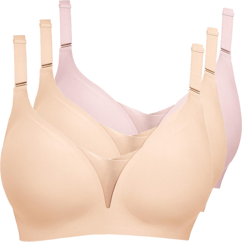 Lenjerie intimă transfrontalieră europeană și americană plus size fără sudură pentru femei, cu piept mic, adunate, subțire, adânc în V, lenjerie dintr-o singură piesă, fără cataramă din oțel pentru spate