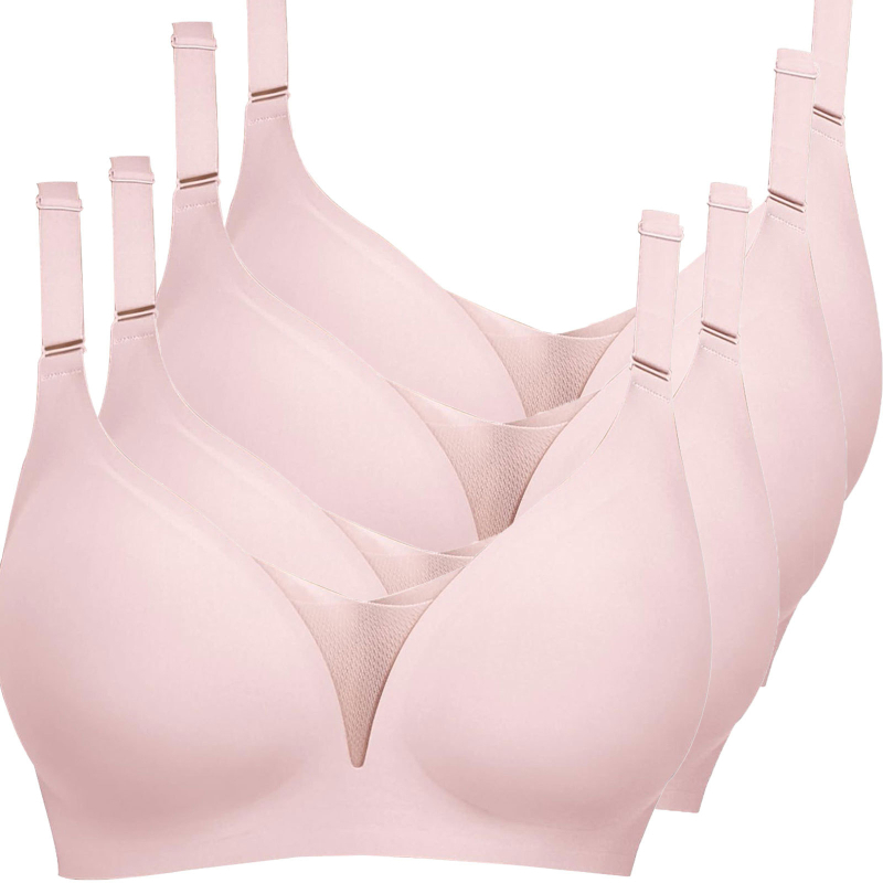 Lenjerie intimă transfrontalieră europeană și americană plus size fără sudură pentru femei, cu piept mic, adunate, subțire, adânc în V, lenjerie dintr-o singură piesă, fără cataramă din oțel pentru spate