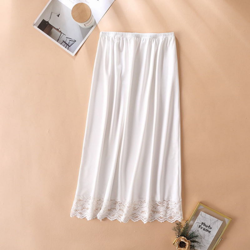 Suknja s prozirnom podstavom, podsuknja od ledene svile otporna na svjetlost, bešavna bijela haljina, duga suknja, donja suknja, hanfu mamian suknja