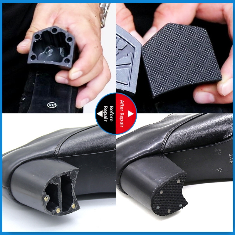 Дамски сандали, обувки на висок ток, противоизносваща подметка, износоустойчива гумена пета, противоплъзгаща се подметка, заглушител, шипове