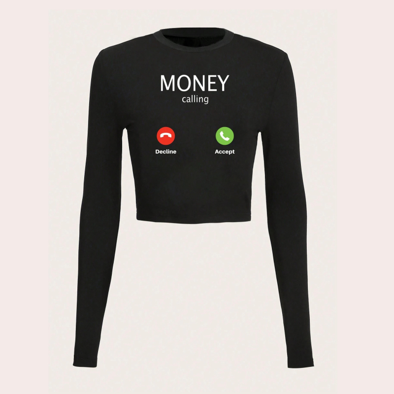 2024 m. rudens ir žiemos nauji madingi moteriški ilgomis rankovėmis marškinėliai, ploni laisvalaikio stiliaus viršutiniai marškinėliai