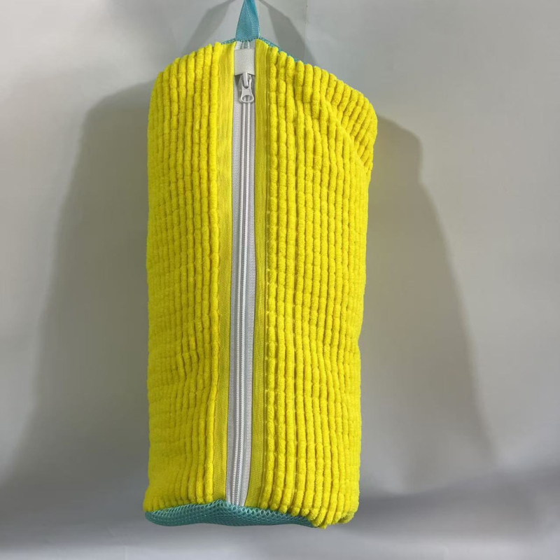 Šenilinis batų plovimo maišelis skalbimo mašinai, deformuojantis geltonas užtrauktukas, patvarus ir daugiafunkcis