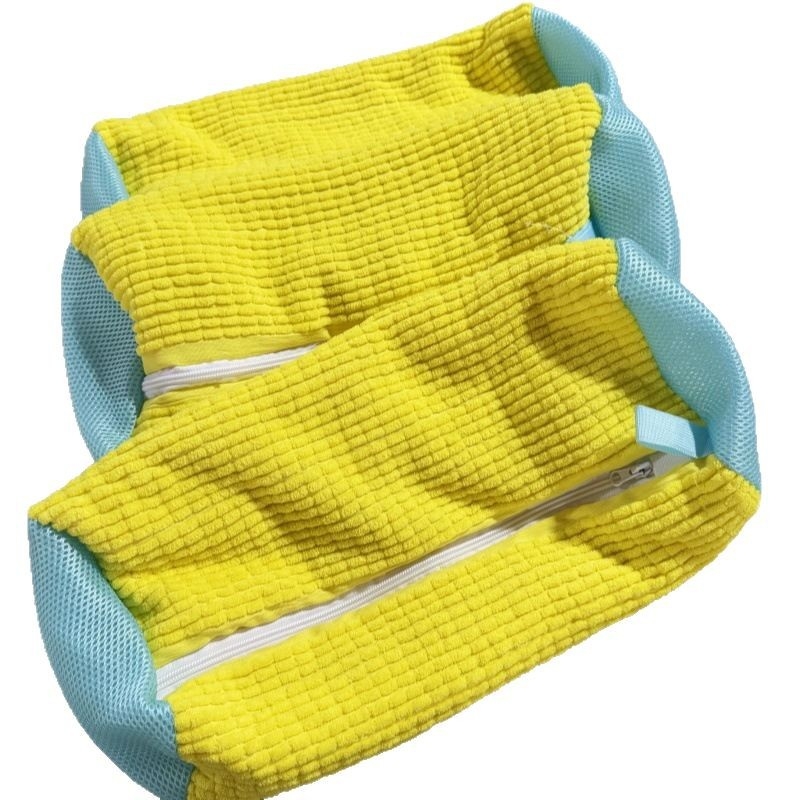 Šenilinis batų plovimo maišelis skalbimo mašinai, deformuojantis geltonas užtrauktukas, patvarus ir daugiafunkcis