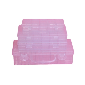 64 tinklelio deimantinių dažų papuošalų laikymo dėžutė nagų karoliukų stiklinių ryžių karoliukų dėžutė „pasidaryk pats“ aksesuarų dėžutė plastikinė dėžutė