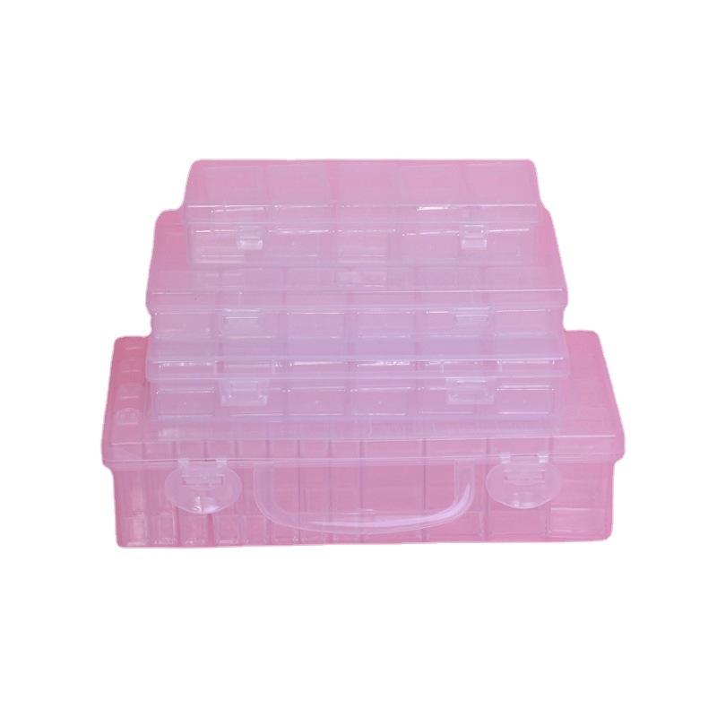 64 tinklelio deimantinių dažų papuošalų laikymo dėžutė nagų karoliukų stiklinių ryžių karoliukų dėžutė „pasidaryk pats“ aksesuarų dėžutė plastikinė dėžutė