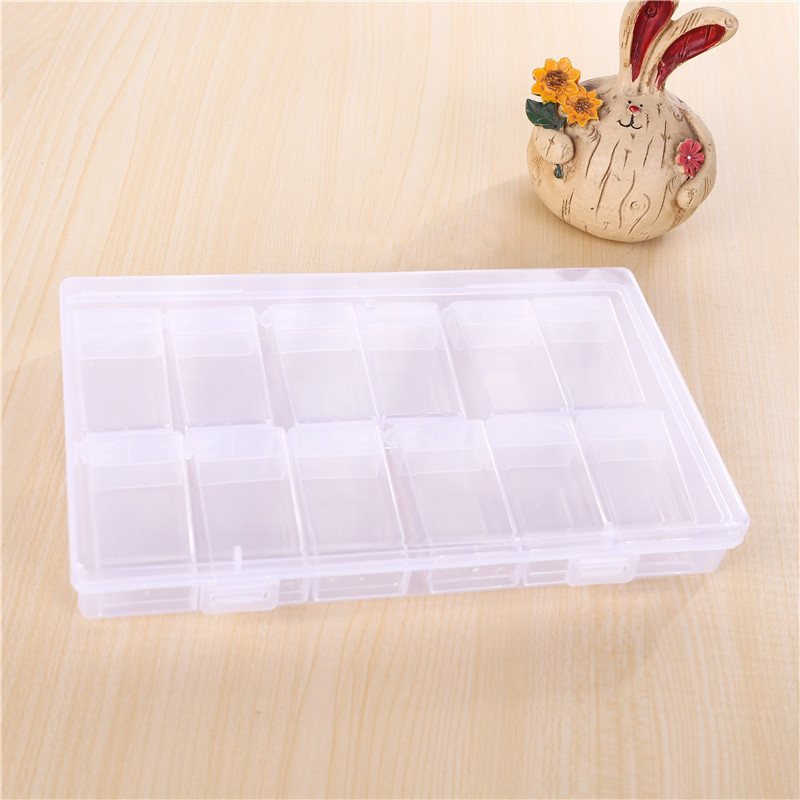 64 tinklelio deimantinių dažų papuošalų laikymo dėžutė nagų karoliukų stiklinių ryžių karoliukų dėžutė „pasidaryk pats“ aksesuarų dėžutė plastikinė dėžutė