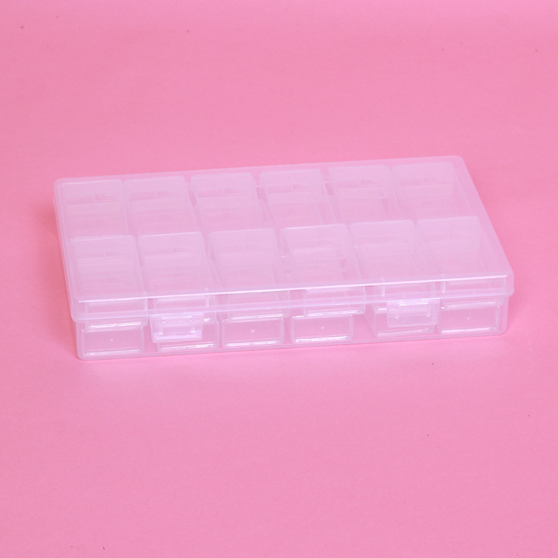 64 tinklelio deimantinių dažų papuošalų laikymo dėžutė nagų karoliukų stiklinių ryžių karoliukų dėžutė „pasidaryk pats“ aksesuarų dėžutė plastikinė dėžutė