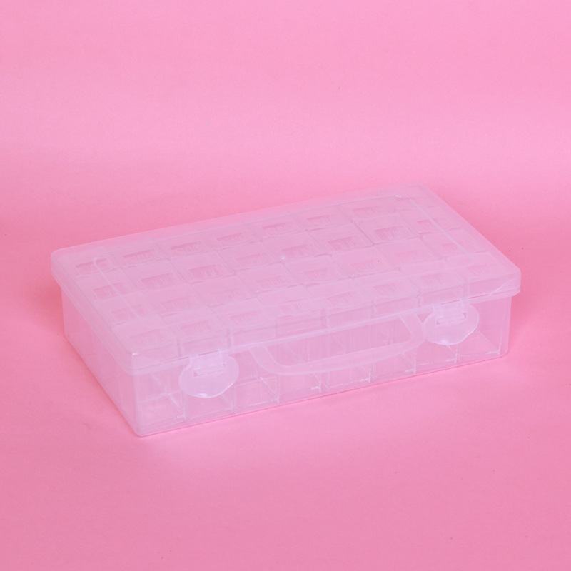 64 tinklelio deimantinių dažų papuošalų laikymo dėžutė nagų karoliukų stiklinių ryžių karoliukų dėžutė „pasidaryk pats“ aksesuarų dėžutė plastikinė dėžutė
