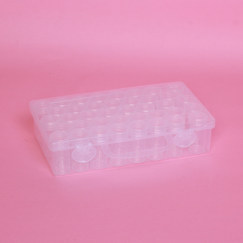 64 tinklelio deimantinių dažų papuošalų laikymo dėžutė nagų karoliukų stiklinių ryžių karoliukų dėžutė „pasidaryk pats“ aksesuarų dėžutė plastikinė dėžutė