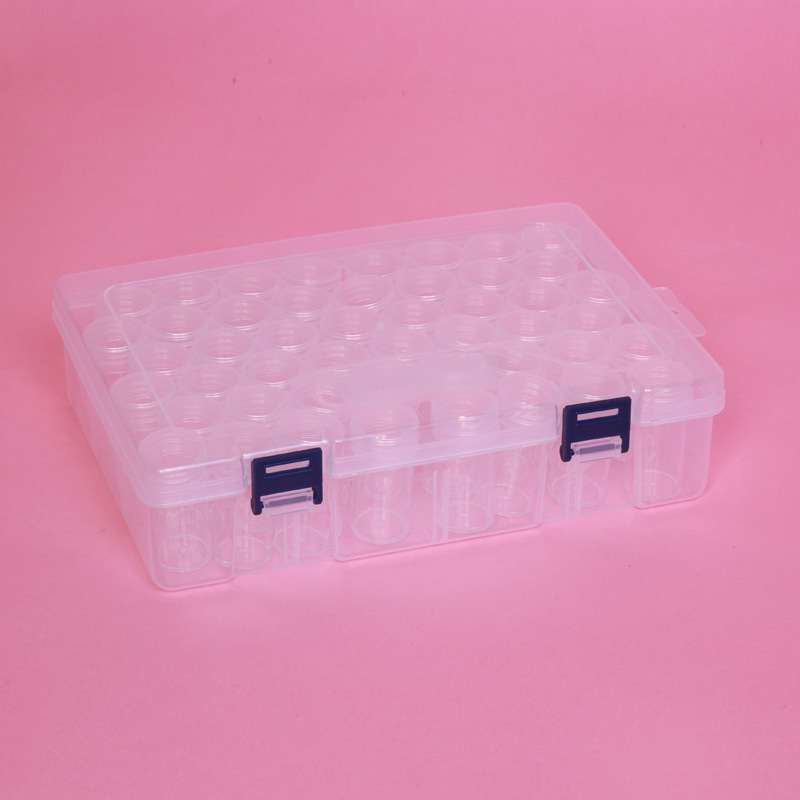64 tinklelio deimantinių dažų papuošalų laikymo dėžutė nagų karoliukų stiklinių ryžių karoliukų dėžutė „pasidaryk pats“ aksesuarų dėžutė plastikinė dėžutė