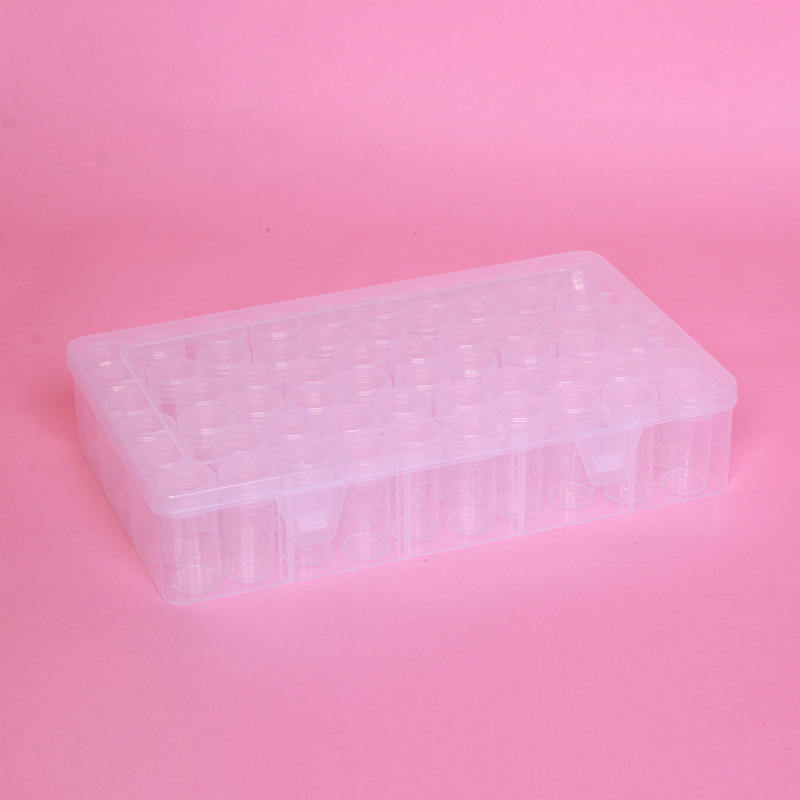 64 tinklelio deimantinių dažų papuošalų laikymo dėžutė nagų karoliukų stiklinių ryžių karoliukų dėžutė „pasidaryk pats“ aksesuarų dėžutė plastikinė dėžutė