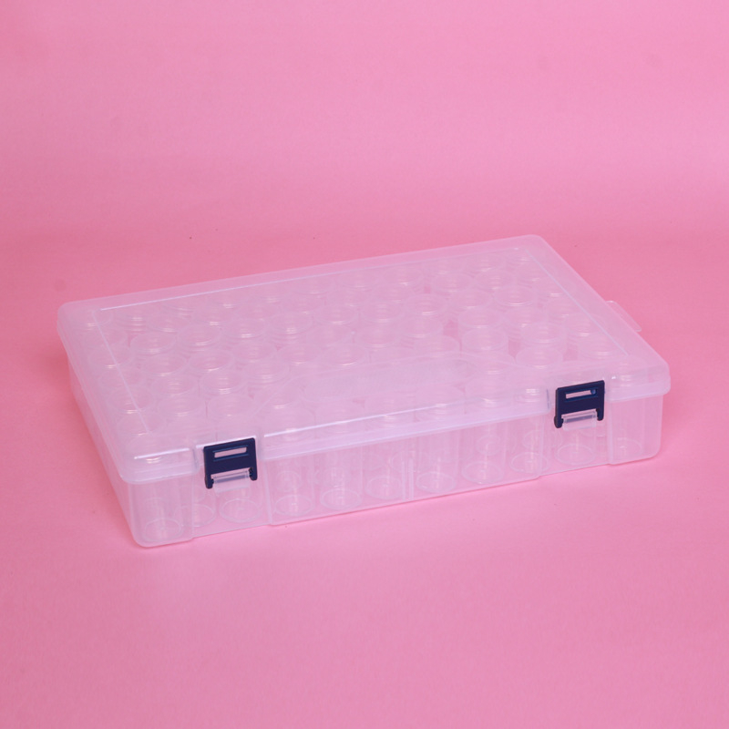 64 tinklelio deimantinių dažų papuošalų laikymo dėžutė nagų karoliukų stiklinių ryžių karoliukų dėžutė „pasidaryk pats“ aksesuarų dėžutė plastikinė dėžutė