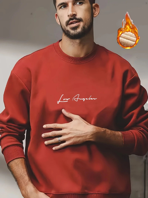 Ofertă specială transfrontalieră pentru noul pulover de primăvară 2025, cu imprimeu de litere englezești, guler rotund, casual, lejer, cu căptușeală din fleece.