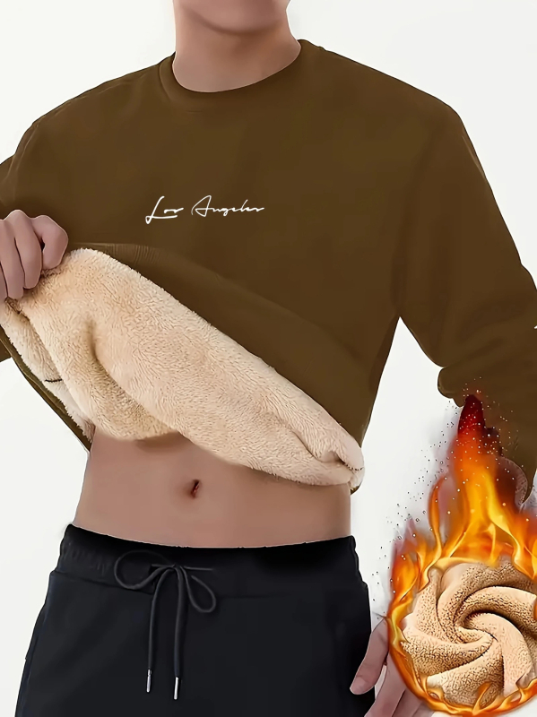 Ofertă specială transfrontalieră pentru noul pulover de primăvară 2025, cu imprimeu de litere englezești, guler rotund, casual, lejer, cu căptușeală din fleece.