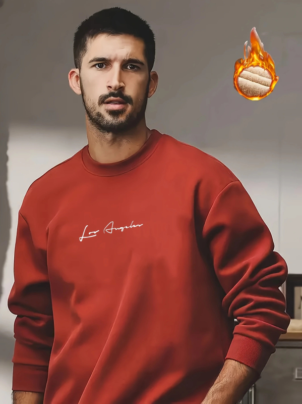 Ofertă specială transfrontalieră pentru noul pulover de primăvară 2025, cu imprimeu de litere englezești, guler rotund, casual, lejer, cu căptușeală din fleece.