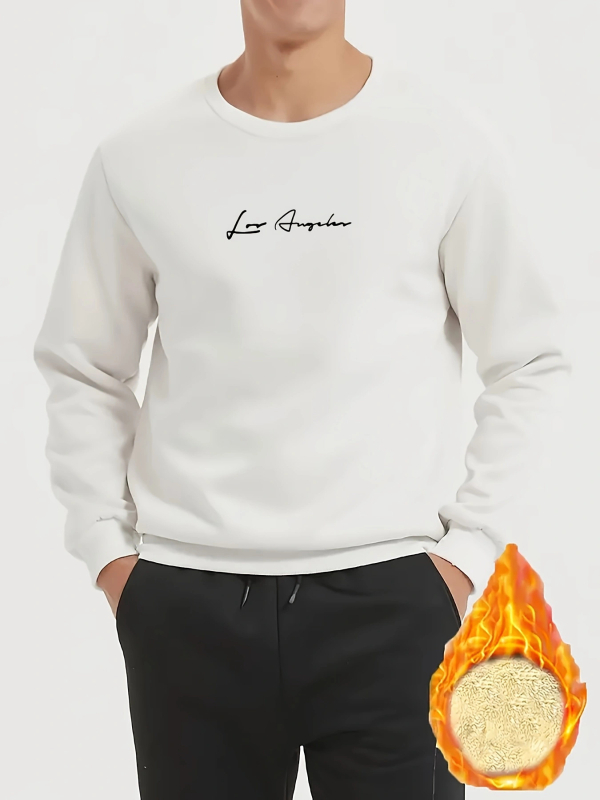 Ofertă specială transfrontalieră pentru noul pulover de primăvară 2025, cu imprimeu de litere englezești, guler rotund, casual, lejer, cu căptușeală din fleece.