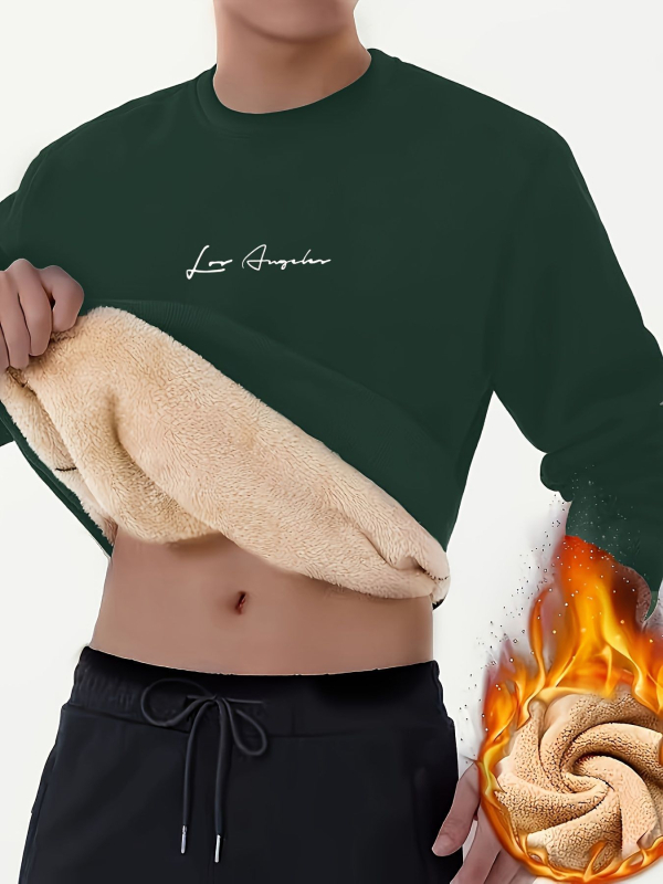 Ofertă specială transfrontalieră pentru noul pulover de primăvară 2025, cu imprimeu de litere englezești, guler rotund, casual, lejer, cu căptușeală din fleece.