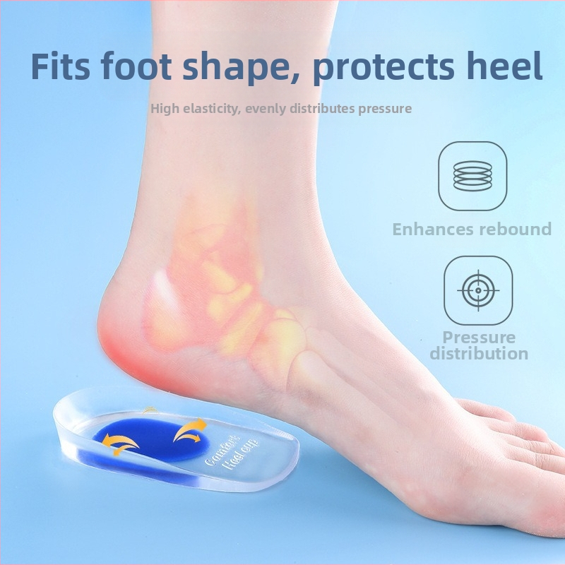 Silikoniniai kulno įklotai, skirti kulno skausmui, pusės dydžio įklotai vyrams ir moterims, skirti kaulų ataugai, kulno skausmui, Achilo sausgyslės uždegimui, ilgi pusės dydžio vidpadžiai.