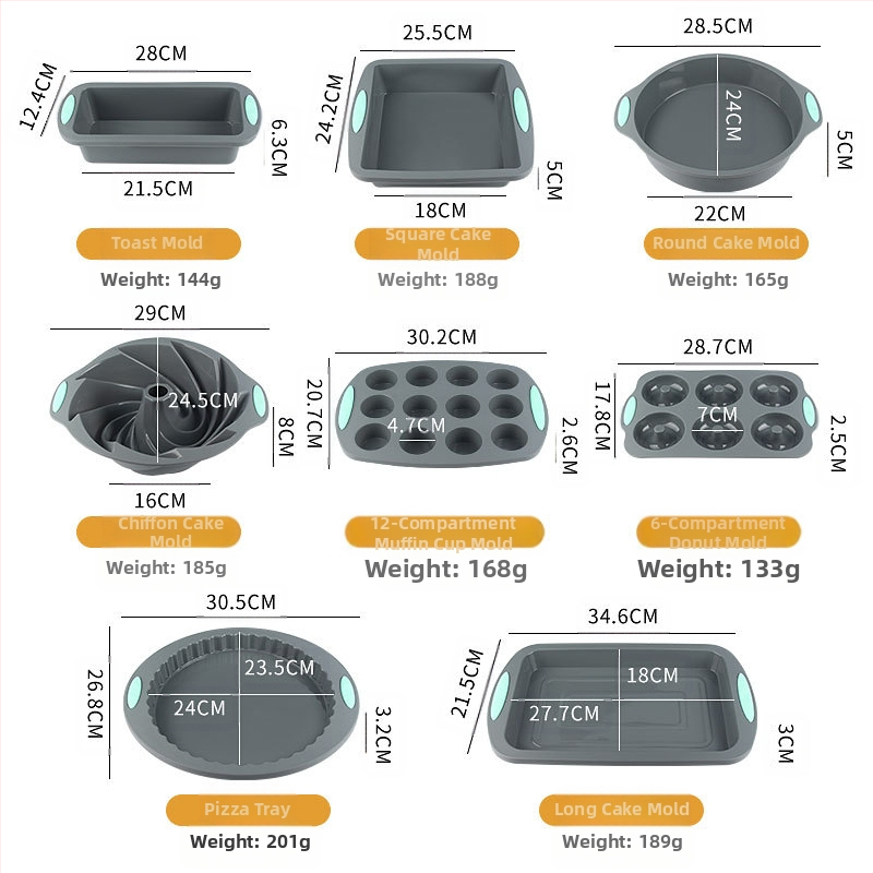 Силиконова форма за печене, двуцветна форма за торта, силиконова шифонова тава за печене, форма за препечен хляб Mafen, форма за чаша, форма за понички