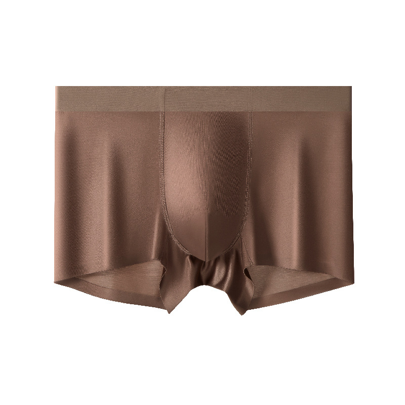 Populaarne luksusliku satiinist meeste jääsiidist aluspesu, mooruspuu siidist antibakteriaalne siseõmblus, palja tundega meeste bokserid