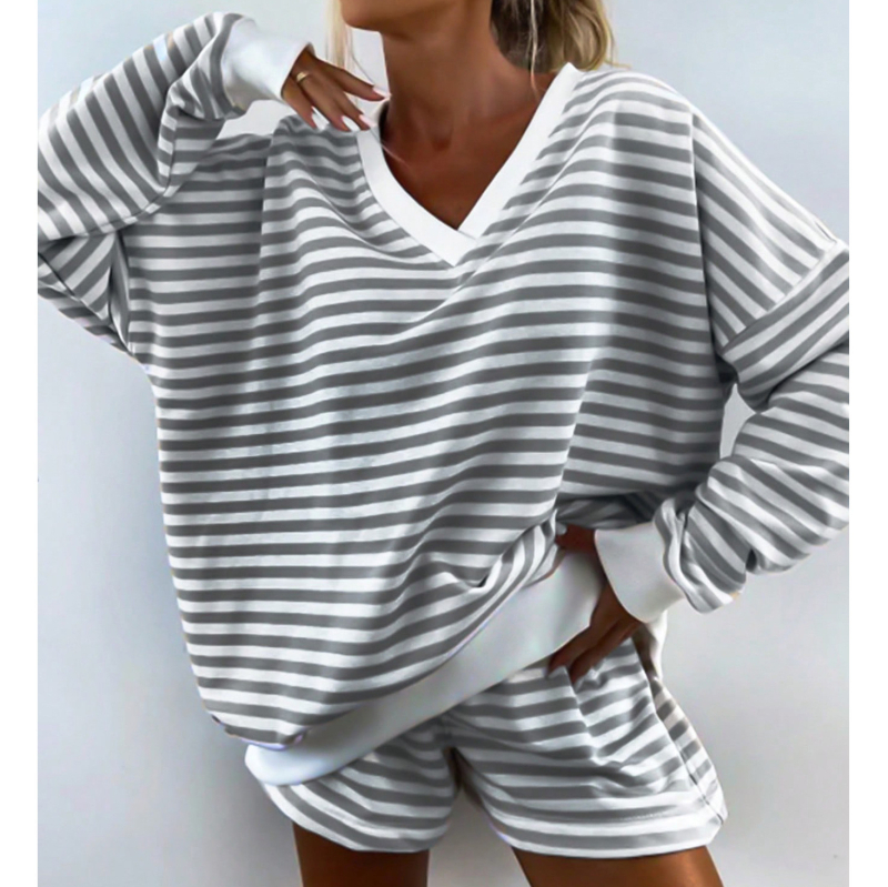 Γυναικεία Πιτζάμα Δύο Τεμαχίων, Πλεκτή, Μακρυμάνικη, Αθλητική, Ψηλόμεση, Μακρυμάνικη, Ευρωπαϊκή και Αμερικανική Πιτζάμα Μέσης Ανατολής του 2025