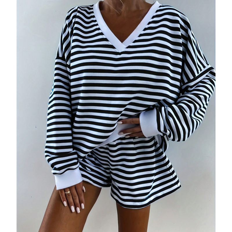 Γυναικεία Πιτζάμα Δύο Τεμαχίων, Πλεκτή, Μακρυμάνικη, Αθλητική, Ψηλόμεση, Μακρυμάνικη, Ευρωπαϊκή και Αμερικανική Πιτζάμα Μέσης Ανατολής του 2025