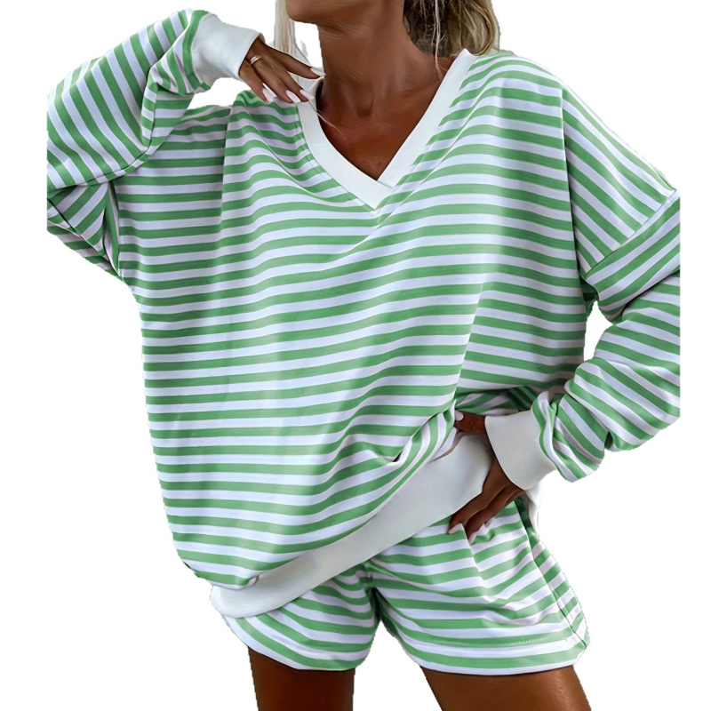 Γυναικεία Πιτζάμα Δύο Τεμαχίων, Πλεκτή, Μακρυμάνικη, Αθλητική, Ψηλόμεση, Μακρυμάνικη, Ευρωπαϊκή και Αμερικανική Πιτζάμα Μέσης Ανατολής του 2025