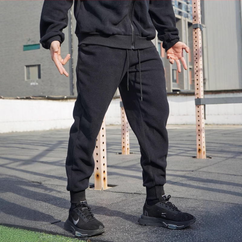 Jesenný a zimný nový pánsky oblek s flísovou podšívkou, zahustená mikina s flísom, voľný zips, moderný fitness top