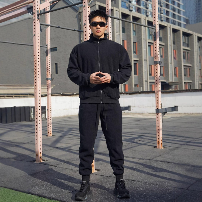 Őszi és téli új férfi öltöny, polár béléssel, vastagított pulóver, polár kabát, laza cipzár, divatos fitneszfelső