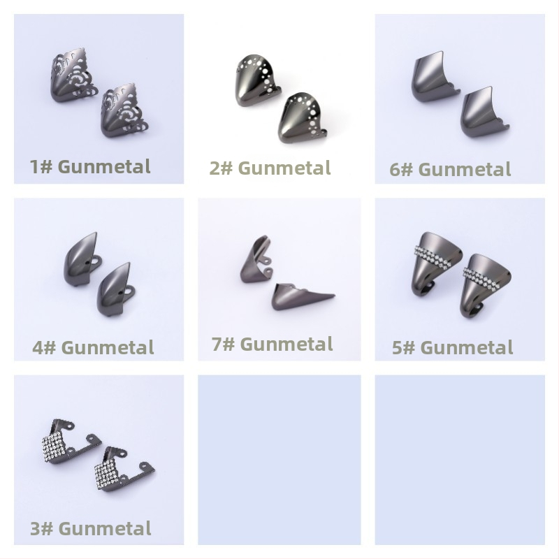 Batų galiukų apsauginis dangtelis, apsaugantis nuo smūgių, metalinis galvos maskuoklis, dekoracija, aukštakulniai, galvos apdangalas, smaili galva, moteriški odiniai batai, drabužių taisymo artefaktas